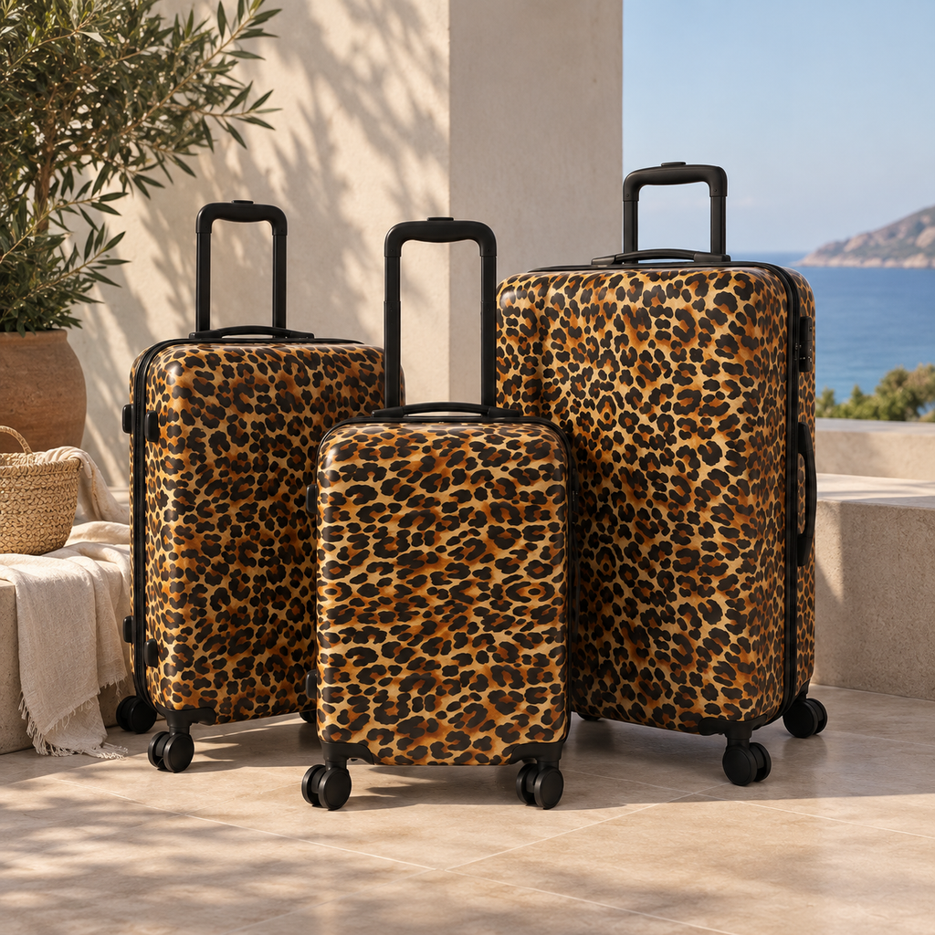 🐆 Pack Baddies – 3 Valises Léopard 20 24 et 28 pouces