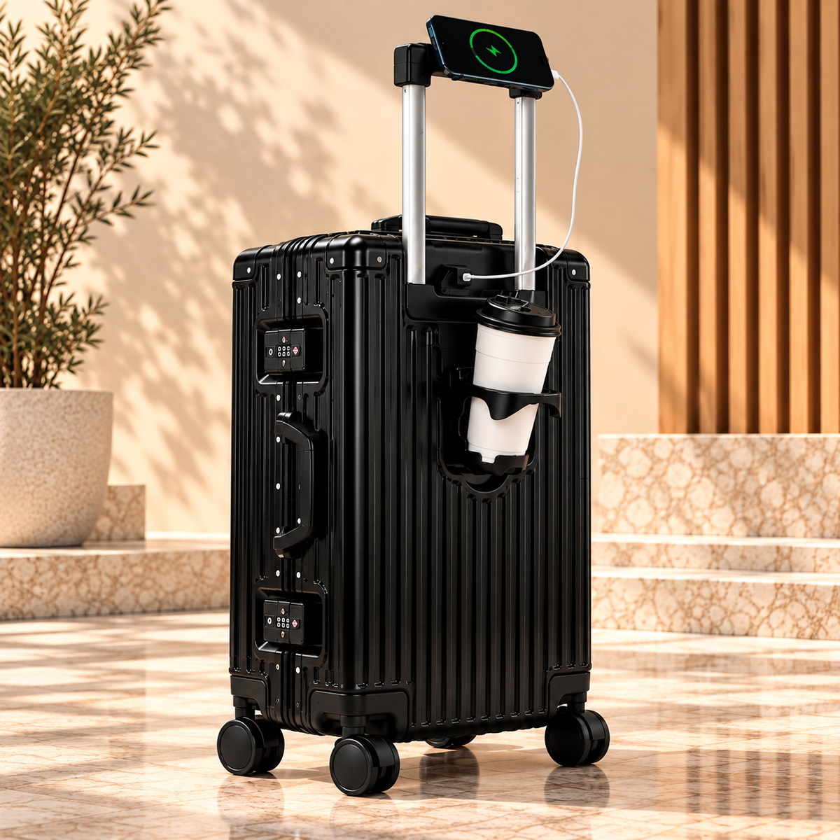 Valise Tech Travel  noir– Chargeur USB 